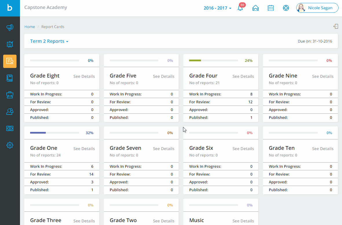 Customise your grading method and design your own report card