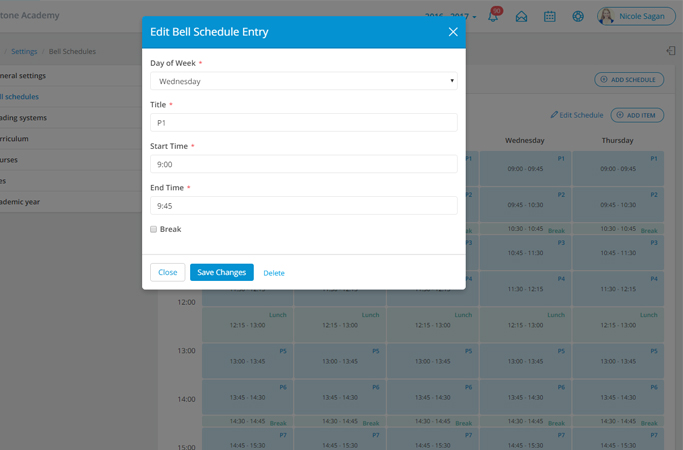 Create bell schedules & timetables